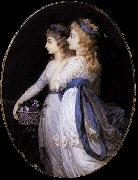 Jean Urbain Guerin Georgiana, Duchess of Devonshire, with Lady Elizabeth Foster oil painting picture wholesale